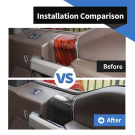 Voodonala for Ford F150 Car Door Interior Door Panel Cover Compatible With Ford F150 2015-2020(Black Wood,4Pcs/set,ABS)