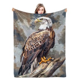 Naniopick Eagle Throw Blanket Gifts for Adults Kids, 340GSM Eagle Themed Gifts for Girls Boys, 50"x60"Christmas Birthday Gifts for Women Men, Eagle Throw Decor for Bedroom Living Room Couch