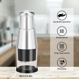 Dokeno Garlic Press Stainless Steel Onion Press Chopper Garlic Crusher Hand Chopper Garlic Masher Kitchen Aid Manual Chopper for Garlic, Peppers, Onions, Ginger, Black