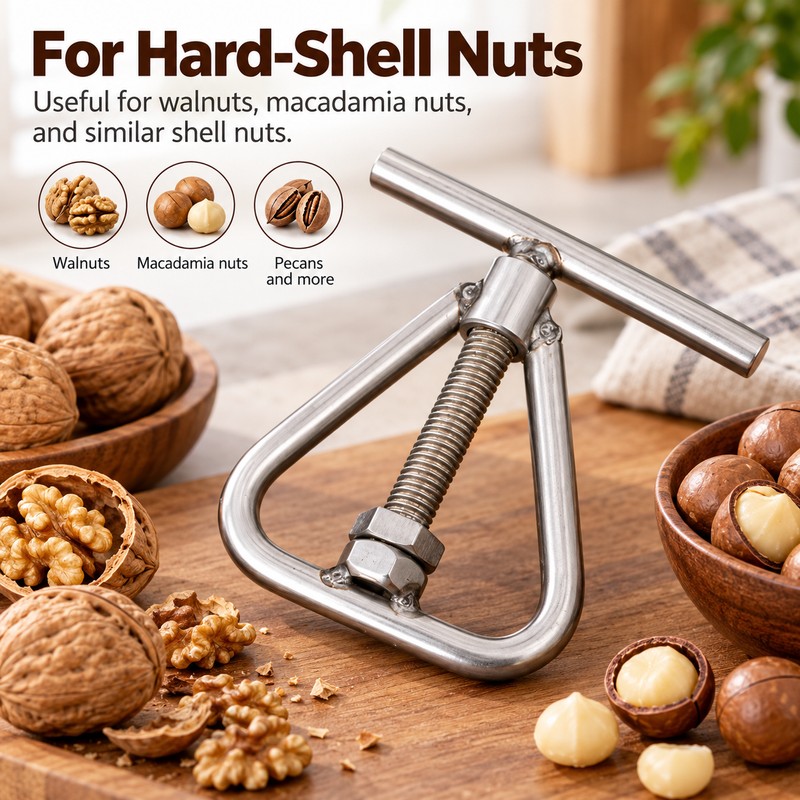 Manual Nut Cracker for Walnuts & Macadamia Nuts – Stainless