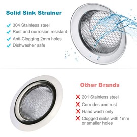 6 Pack of Kitchen Sink Stopper Strainer,Carry360 Anti-Clogging Stainless Steel Sink Disposal Stopper, Perforated Basket Drain Filter Sieve or Keep Water for Kitchen Sink Drain