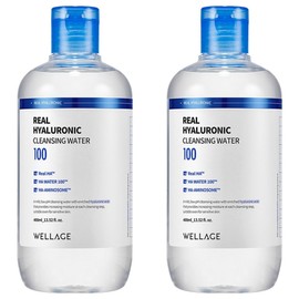 Wellage Real Hyaluronic Cleansing Water, 400ml, 2 pcs / 웰라쥬 리얼 히알루로닉 클렌징 워터, 400ml, 2개