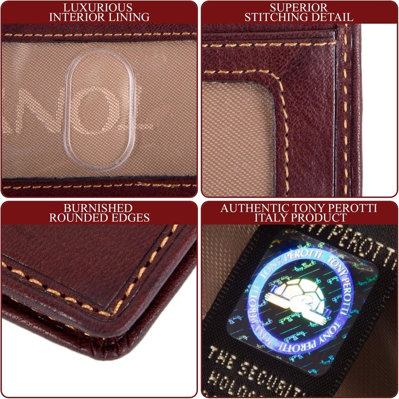 Mens Minimalist Money Clip Bifold ID Wallet Credit Card Holder