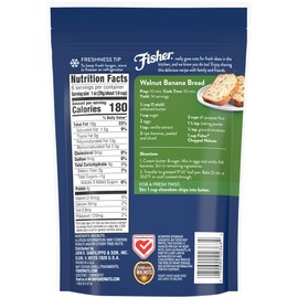 Fisher Chopped Walnuts, 6 Ounces, California Grown Walnuts, Unsalted, Naturally Gluten Free, No Preservatives, Non-GMO