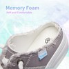 Obtaom Women Canvas Mules Memory Foam Clipper Fashion Sneakers Comfortable