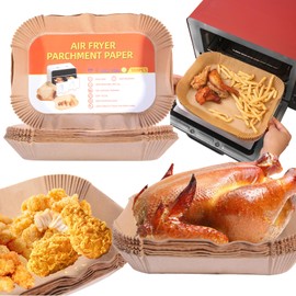 WLIAGYE Pack of 100 Baking Paper for Hot Air Fryer with Double Chamber, BPA-Free, 22-14 cm, Rectangular Airfryer Paper Liner, Compatible with Other Dual Zone Hot Air Fryers