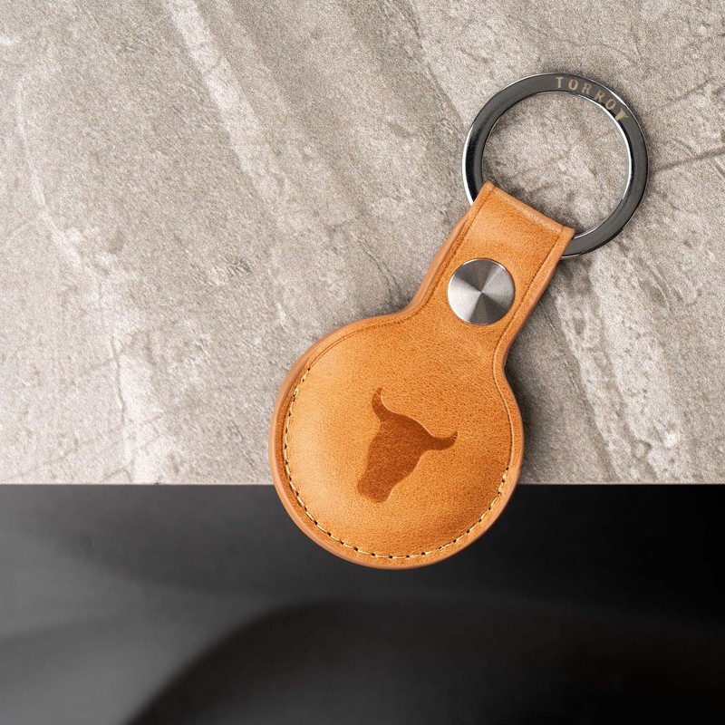 TORRO Llavero AirTag - Funda AirTag de cuero genuino con
