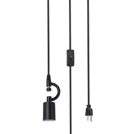 Aspen Creative 21043-1, One Plug Pendant Conversion Matte Black Swag Light KIT, 1