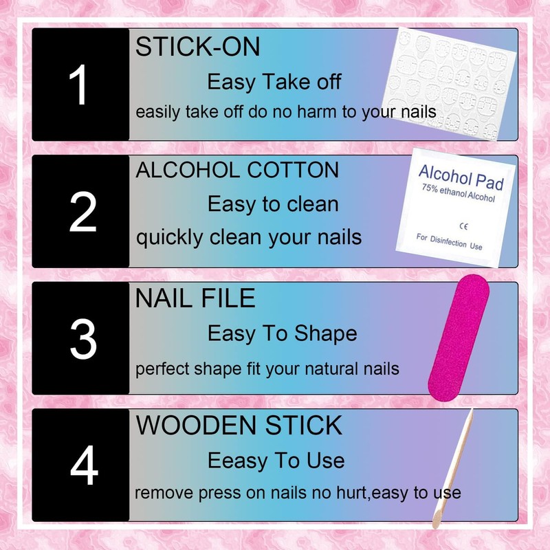 Short Press On Toenails Square Fake Toenails Full Cover False