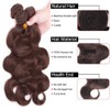 Dark Brown Body Wave Bundles Human Hair Color 4 Light