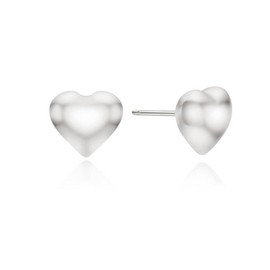 Mini Volume Heart Stud Earrings OTE124706N Silver / 미니 볼륨 하트 스터드 귀걸이 OTE124706N 실버