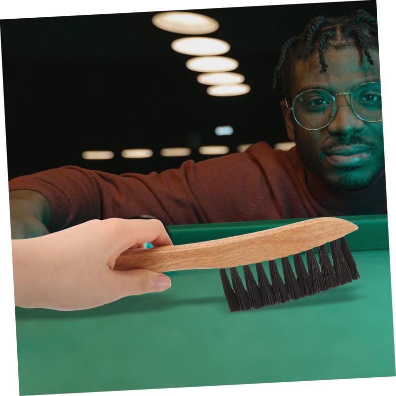 Abaodam 2Pcs Wooden Pool Table Cleaning Brush Set Durable Pe