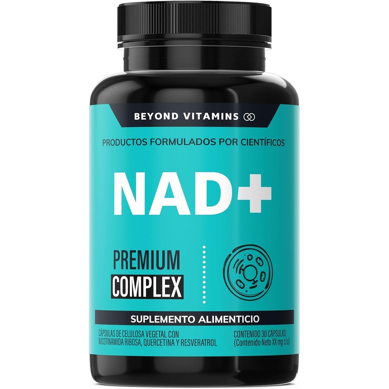 NAD NR Nicotinamida Ribosa potenciado con Resveratrol, Quercetina, Betaina HCL