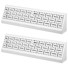 Landhoow 2 Pack 18 Inch Baseboard Register Diffuser, Vent Covers for Home Floor Wall Baseboard Vent Covers Supply Floor Register Diffuser, White
