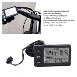 Medidor de pantalla LCD de bicicleta eléctrica, panel de control de pantalla LCD de 24V 36V 48V Ebike con enchufe SM, kit de conversión de medidor de pantalla de bicicleta eléctrica a prueba de agua