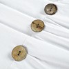 DOSLY IDÉES Farmhouse Shower Curtain, White Cloth Button Curtain, Cotton