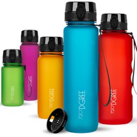 720°Dgree uberBottle Water Bottle, softTouch Sports Bottle with Sieve, BPA-Free, for University, Work, Fitness, Bike, Outdoors, Job, Made of Tritan, Lightweight, Shockproof, Reusable – 1 Litre