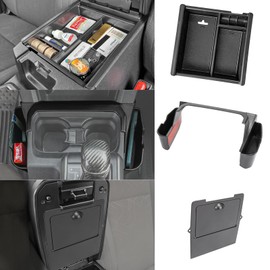 Neepiar 3PCS Center Console Organizer Compatible with Toyota Tacoma 2016-2023 Armrest Storage Box Armrest Hidden Tray Gear Shift Box Interior Accessories-NOT FIT Manual Transmission