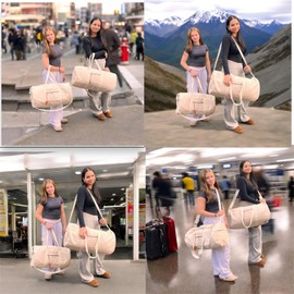 Style Savvy Hemp Gym bag/Travel Duffle Bag adjustable Shoulder Strap Gym, Swimming, Yoga, Sports, weekender bag 21.5x 11 x11 Inches, 35 LitersHemp Gym Bag adjustable strap,pockets with zipper (Large)