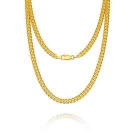 ASDULL 925 Sterling Silver 3.5mm Cuban Chain Necklace for Men Gold Cuban Link Curb Chain for Women 22 Inches