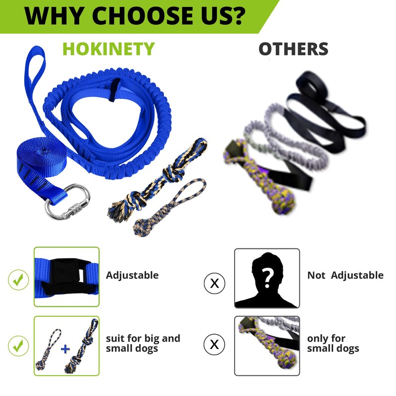 HOKINETY Dog Hanging Bungee Tug Toy: Interactive Tether Tug-of-War for