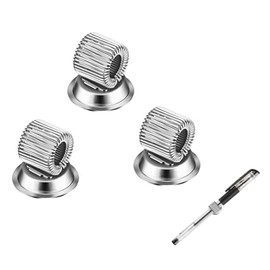 3pcs Strong Magnetic Single Pen Holders Organizer Clips with Adjustable Spring Loop Fit for Any Size Pens Removable Push Pins on Refrigerator, Whiteboard, Erase Board and Bulletion Board