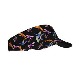 Dragonfly Dragonflys Sports Sun Visor Hats Adjustable Men Women Lightweight Packable Cooling Empty Top Visor Hat for Running, Tennis, Golf