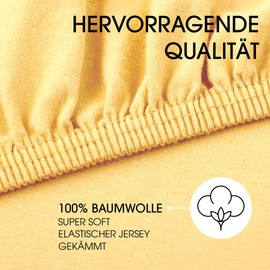 CelinaTex Lucina Jersey Fitted Sheet for Kids, Pack of 3, 60 x 120 cm - 70 x 140 cm, Cream Yellow, 100% Combed Cotton, Super Soft, Elasticated, Stretch, Oeko-Tex