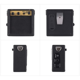 Btuty Wooden Guitar Amplifier Amp Speaker 5W with 6.35mm Input 3.5mm Headphone Output Supports Volume Tone Adjustment Overdrive