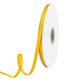 GTYBOVA Double Side 6mm x 91m Ribbon Yellow Ribbon 100% Polyester Multiple Colors Available Ideal for Gift Wrapping Crafts Wedding Decor Flower Bouquet