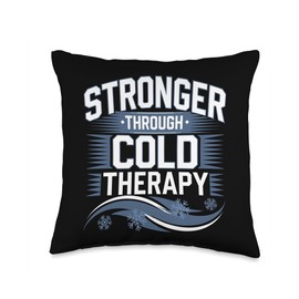 Ice Bath and Cold Shower Wellness Cold Therapy Recovery Tee Throw Pillow