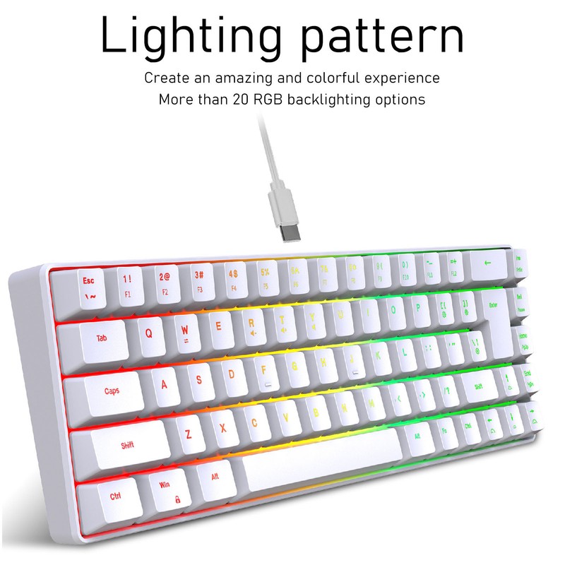 V200 Mechanical Gaming Keyboard Portable 68 Keys Wired RGB Backlit