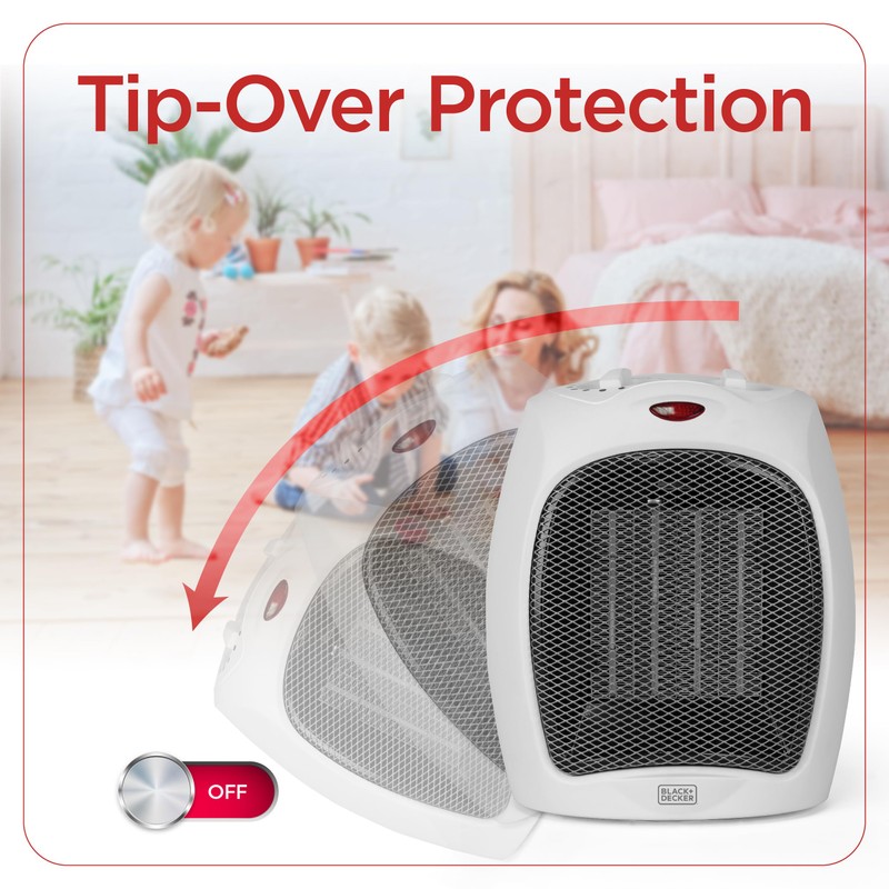 BLACK+DECKER Portable Space Heater, 1500W Small Space Heater with Overheat