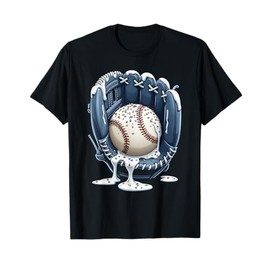 Baseball Drip Boys Glove Ice Cream Drip Youth Sports T-Shirt