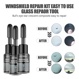 3 Flaschen GlasreparaturflüSsigkeit, Glas Reparatur Set, Windschutzscheibe Reparaturset, Steinschlag Reparaturset,Glas Reparatur FlüSsigkeit,Zur Reparatur Von Autoglas-Rissen, Einfach Zu Bedienen