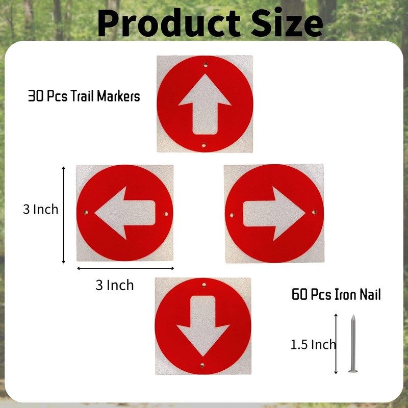 rejopfad Trail Markers Pack of 30, Bright Reflective Trail Marker