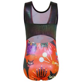 BAOHULU Gymnastics Leotards for Girls Shiny Jewels Kids Athletic Apperal Dance Outfit B372_OrangeBlack_5A