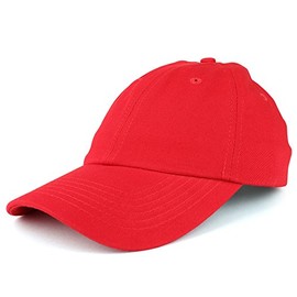 Trendy Apparel Shop Youth Small Fit Bio Washed Unstructured Cotton Baseball Cap - RED
