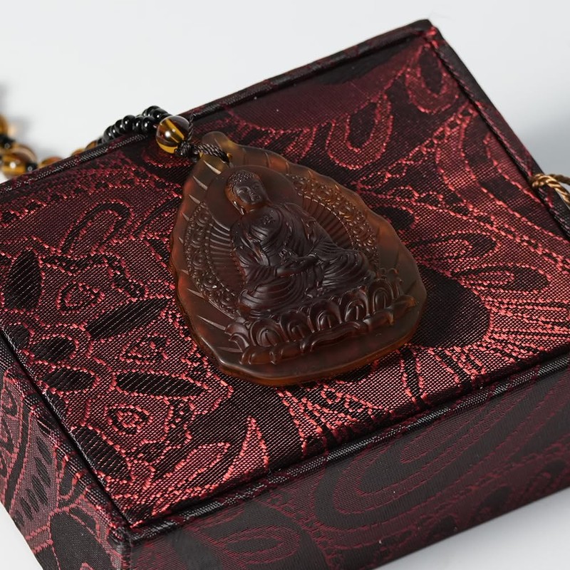 DAXWEV Crystal Orgone Godness Glazed Amulet,White Tara Manjushri Buddha Crystal