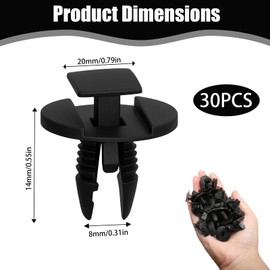 30 Plastic Rivets Car, 8565.53 1609267280, Plastic Rivets Bumper for Car Trim Panels, Bumper Door Replacement Compatible with C3 C4 C5 C6 206 207 307 308 Jumpy Berlingo Clio