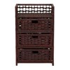 Household Essentials Hand-Woven Paper Rope 3-Drawer Chest, Dark Brown Stain