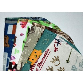 1 Ply Printed Flannel Little Wipes 8x8 Inches Set of 5 Camping Adventures - Proudly Made in the USA!