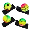 Vaguelly 4pcs Dark Wrist Return Balls Portable Elastic Rubber Rebound