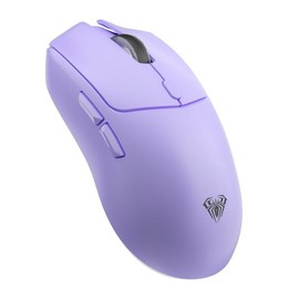 AULA SC580X Wireless Gaming Mouse, Tri-Mode 2.4G/BT5.0/USB-C, 10000 DPI Rechargeable Wireless Mouse with 6 Programmable Buttons, Ergonomic Computer Mouse for Laptop/PC/Mac/Tablet mouse gam bluetooth  mouse budget  mouse - Color: Purple