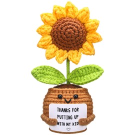 Chunful Daycare Teachers Appreciation Gifts, Positive Doll Crochet with Card Thanks for Putting up with My Kid Daycare Teacher Birthday Graduation Thank You Gifts