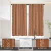 zokyer Boho Kitchen Curtains Brown and White Geometric Modern Farmhouse