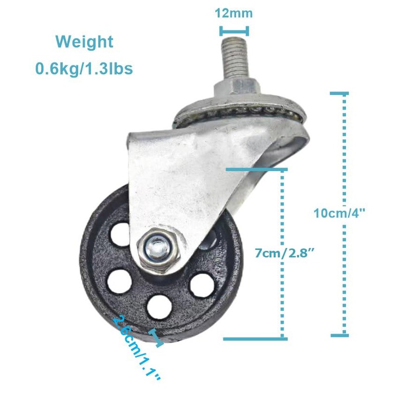 Transmission Jacks Casters, Cast Iron Caster Wheels, Transmission Jack Replacement