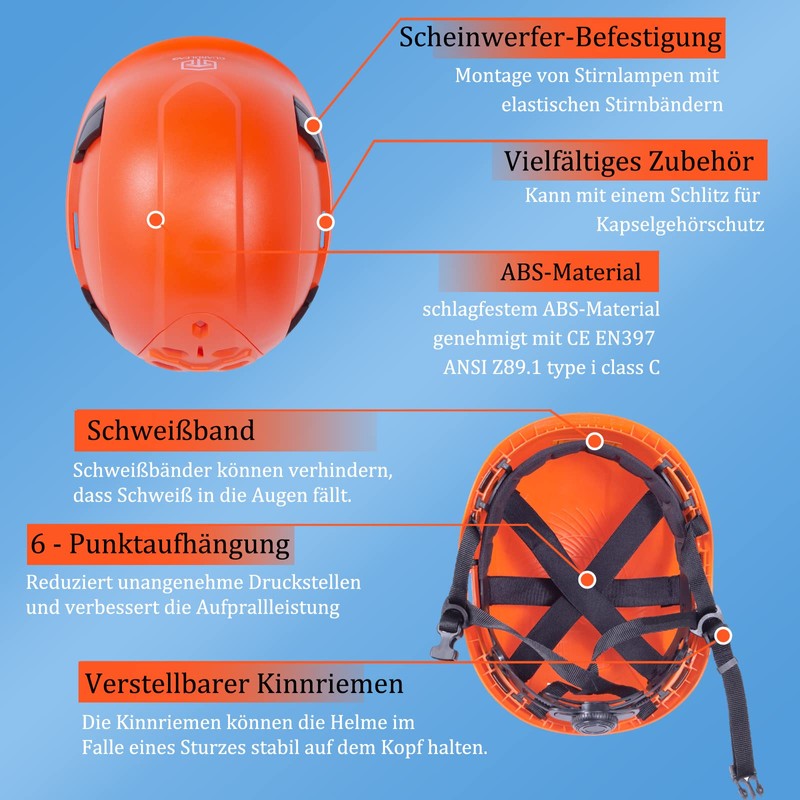 Vented Safety Helmet, Construction Helmet with EN 397 Industrial Helmet,