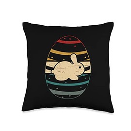 Retro Bunny Egg Chocolate Egg Easters Art Rabbit Retro Bunny Egg Easter Sunday Resurrection Day Rabbit Jesus Throw Pillow, 16x16, Multicolor
