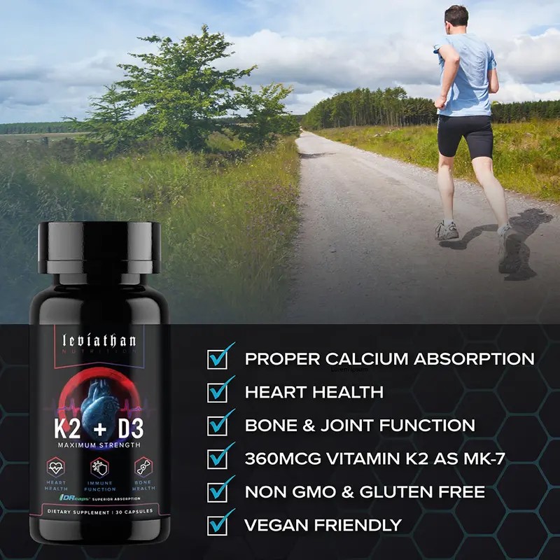 Leviathan Nutrition Vitamin D3 K2 – 5000 IU D3 +